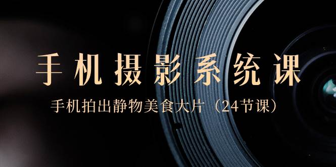 0基础-手机摄影系统课，手机拍出静物美食大片（24节课）-智领未来创业网