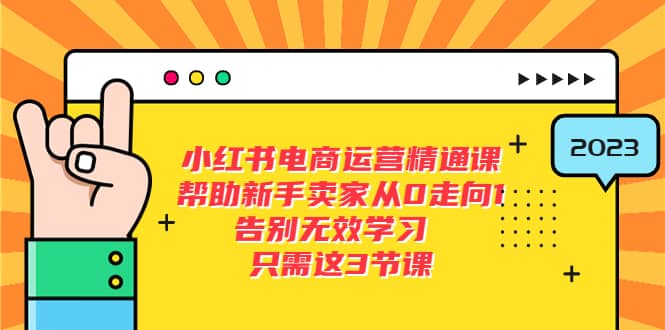小红书电商·运营精通课，帮助新手卖家从0走向1 告别无效学习（7节视频课）-智领未来创业网