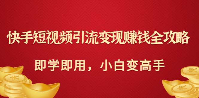 快手短视频引流变现赚钱全攻略：即学即用，小白变高手（价值980元）-智领未来创业网
