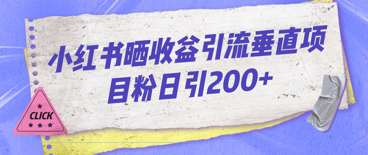 小红书晒收益图引流垂直项目粉日引200+-智领未来创业网