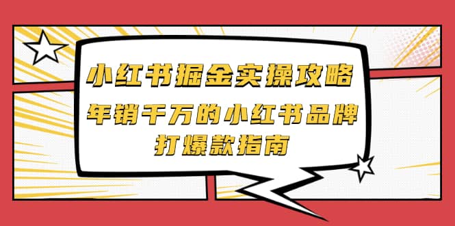 小红书掘金实操攻略，年销千万的小红书品牌打爆款指南-智领未来创业网