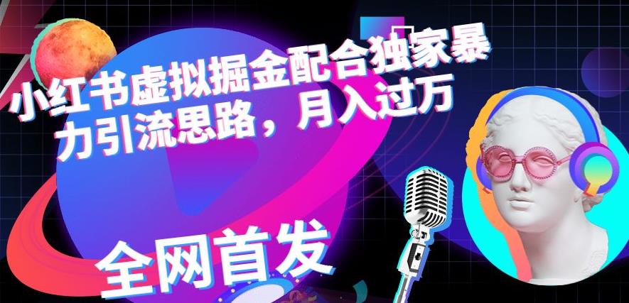 小红书虚拟掘金配合独家首发暴力引流思路，月入过万【揭秘】-智领未来创业网