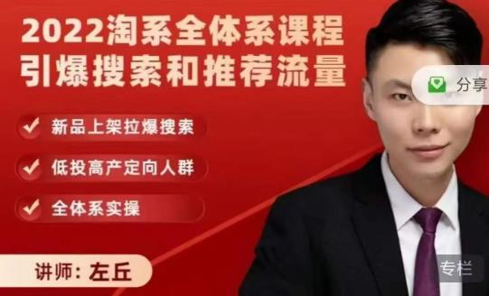 2022淘系全体系课程引爆搜索和推荐流量，新品上架拉爆搜索-智领未来创业网