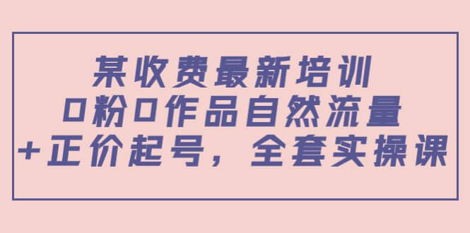 某收费最新培训：0粉0作品自然流量+正价起号，全套实操课-智领未来创业网
