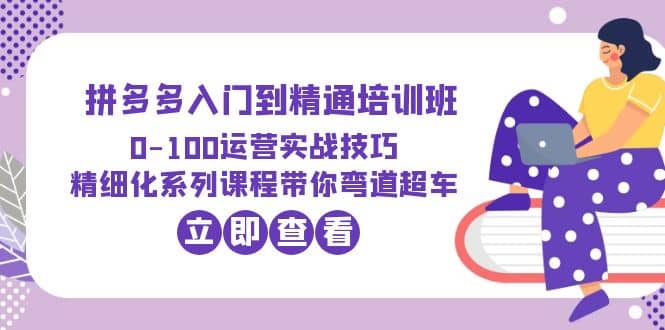 2023拼多多入门到精通培训班：0-100运营实战技巧 精细化系列课带你弯道超车-智领未来创业网