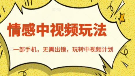 北北情感中视频玩法，一部手机，无需出镜，玩转中视频计划-智领未来创业网