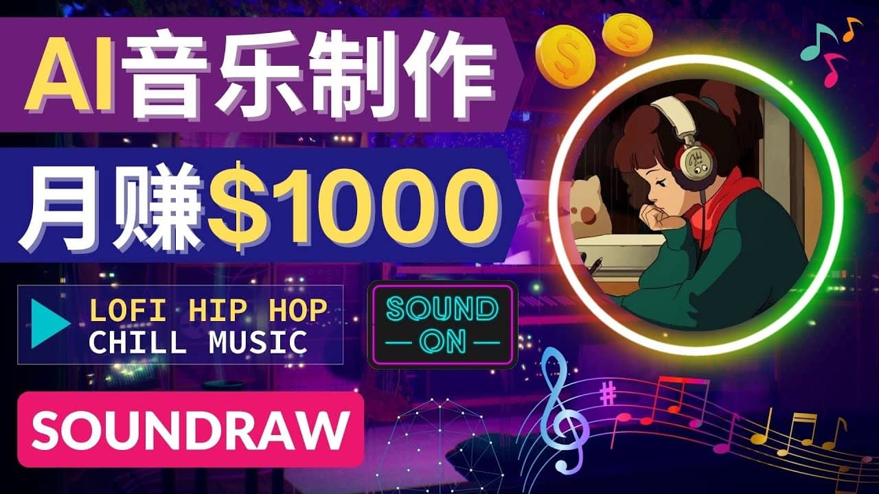 无需任何音乐基础： 使用AI软件制作Lofi Hip Hop Chill Music 月赚1000美元-智领未来创业网