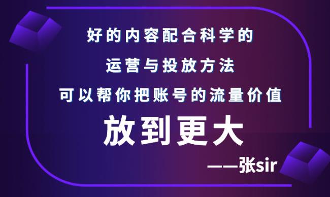 张sir账号流量增长课，告别海王流量，让你的流量更精准-智领未来创业网