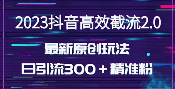 日引300＋创业粉，独家抖音高效截流2.0玩法（价值1280）-智领未来创业网