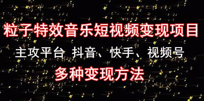 《粒子特效音乐短视频变现项目》主攻平台 抖音、快手、视频号 多种变现方法-智领未来创业网