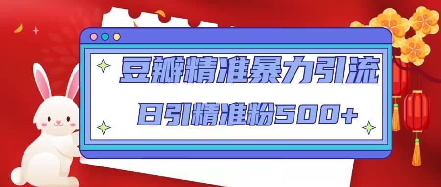 豆瓣精准暴力引流，日引精准粉500+【12视频课】-智领未来创业网