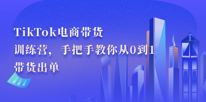 TikTok电商带货训练营，手把手教你从0到1带货出单-智领未来创业网