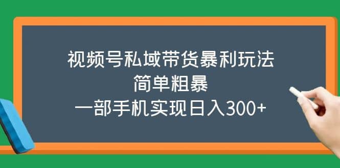 视频号私域带货暴利玩法，简单粗暴-智领未来创业网