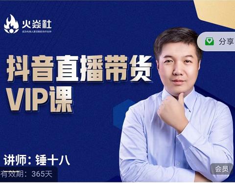 锤十八-抖音直播带货VIP课，专注直播带货有效盈利模式-智领未来创业网