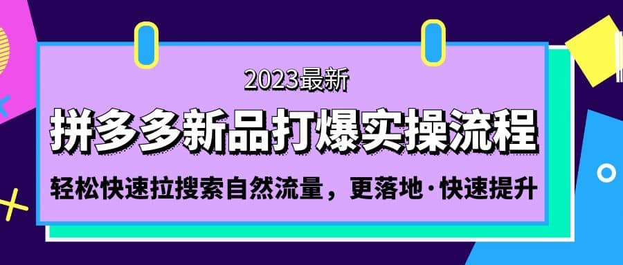 拼多多-新品打爆实操流程：轻松快速拉搜索自然流量，更落地·快速提升-智领未来创业网