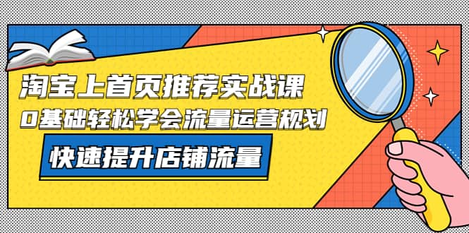 淘宝上首页/推荐实战课：0基础轻松学会流量运营规划，快速提升店铺流量-智领未来创业网