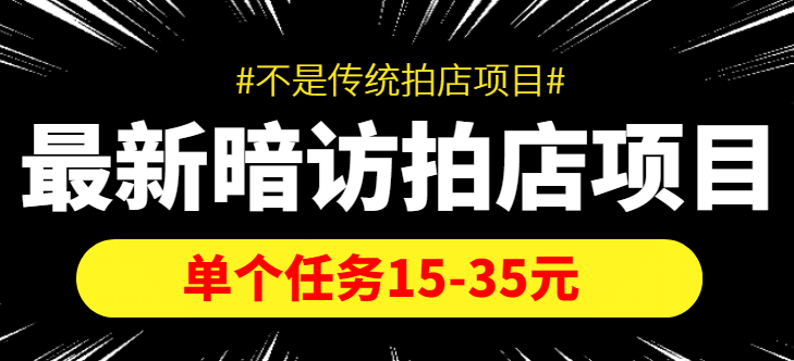 【信息差项目】最新暗访拍店项目，单个任务15-35元（不是传统拍店项目）-智领未来创业网