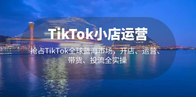 TikTok小店运营 抢占TikTok全球蓝海市场，开店、运营、带货、投流全实操-智领未来创业网