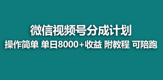 【蓝海项目】视频号分成计划，单天收益8000+，附玩法教程！可陪跑-智领未来创业网
