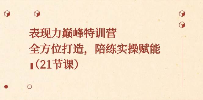 表现力巅峰特训营，全方位打造，陪练实操赋能（21节课）-智领未来创业网