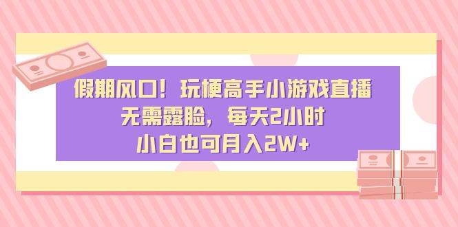 假期风口！玩梗高手小游戏直播，无需露脸，每天2小时，小白也可月入2W+-智领未来创业网