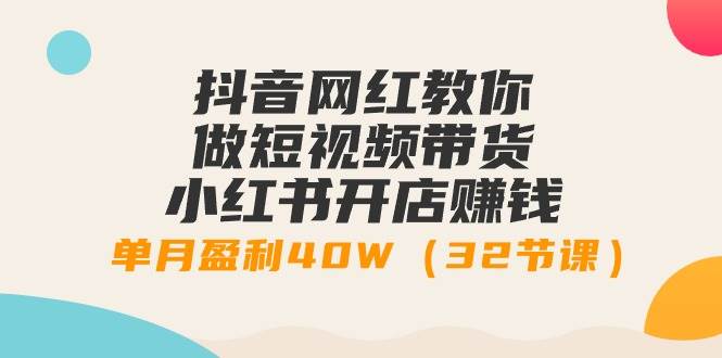 抖音网红教你做短视频带货+小红书开店赚钱，单月盈利40W（32节课）-智领未来创业网