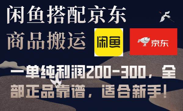 闲鱼搭配京东备份库搬运，一单纯利润200-300，全部正品靠谱，适合新手！-智领未来创业网