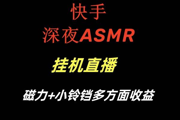 快手深夜ASMR挂机直播磁力+小铃铛多方面收益-智领未来创业网
