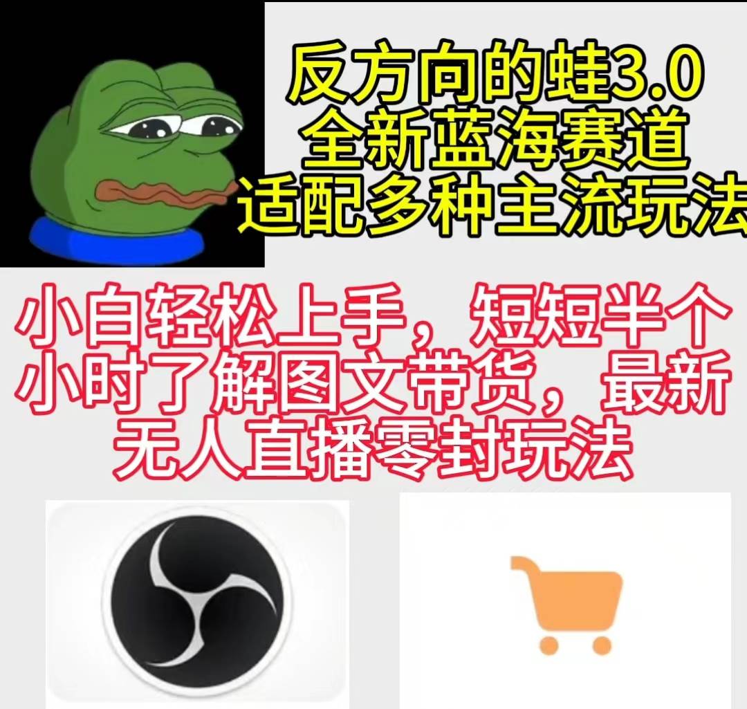 反方向的蛙3.0，图文最新玩法，变现多元化，新蓝海项目，小白轻松上手-智领未来创业网