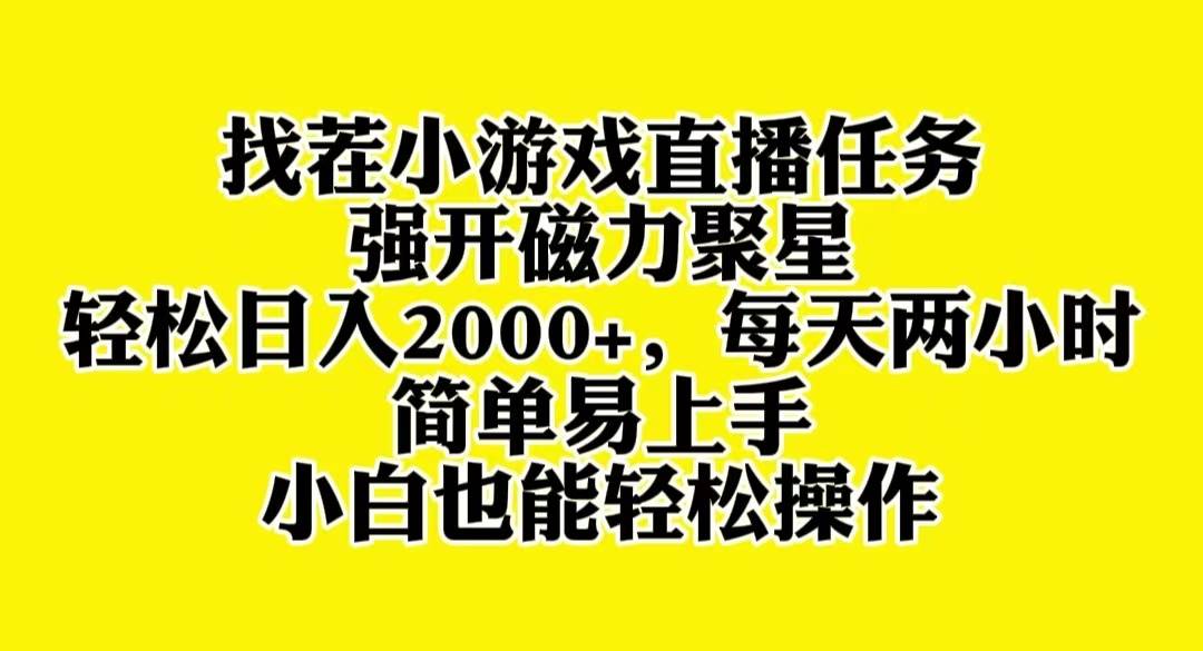 找茬小游戏直播，强开磁力聚星，轻松日入2000+，小白也能轻松上手-智领未来创业网