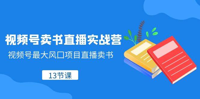 视频号-卖书直播实战营，视频号最大风囗项目直播卖书（13节课）-智领未来创业网