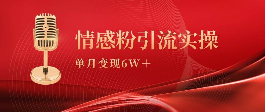 单月变现6w+，情感粉引流变现实操课-智领未来创业网
