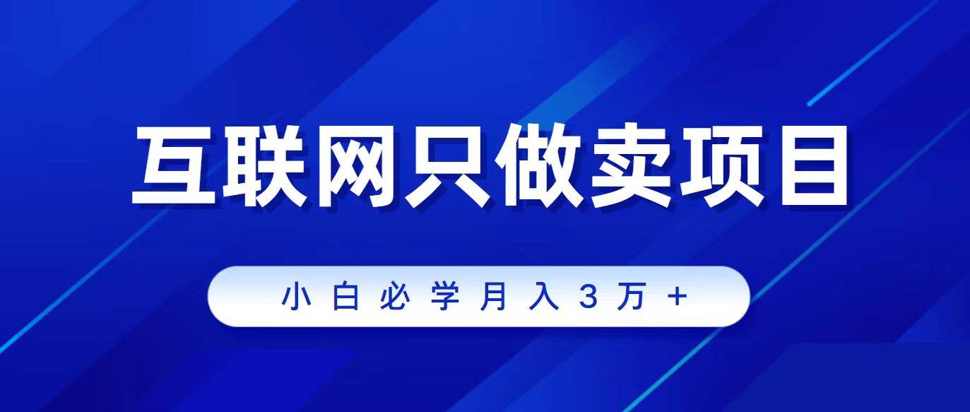 互联网的尽头就是卖项目，被割过韭菜的兄弟们必看！轻松月入三万以上！-智领未来创业网