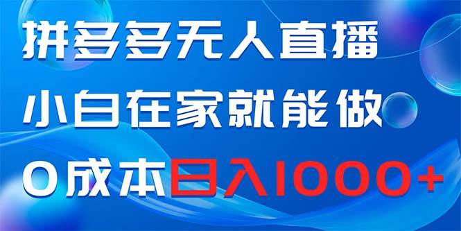 拼多多无人直播，小白在家就能做，0成本日入1000+-智领未来创业网