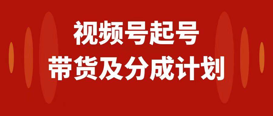 视频号快速起号，分成计划及带货，0-1起盘、运营、变现玩法，日入1000+-智领未来创业网