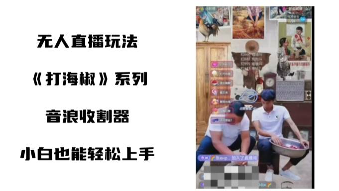 打海椒无人直播整蛊项目，小白轻松上手撸音浪收割器（教程+工具+素材）-智领未来创业网