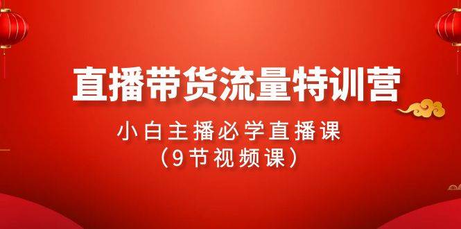 2024直播带货流量特训营，小白主播必学直播课（9节视频课）-智领未来创业网