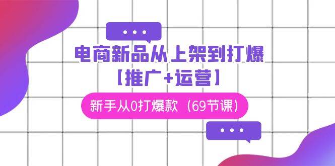 电商 新品从上架到打爆【推广+运营】，新手从0打爆款（69节课）-智领未来创业网