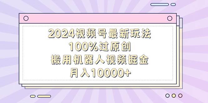 2024视频号最新玩法，100%过原创，搬用机器人视频掘金，月入10000+-智领未来创业网