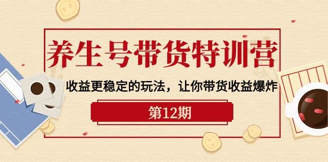 养生号带货特训营【12期】收益更稳定的玩法，让你带货收益爆炸-9节直播课-智领未来创业网