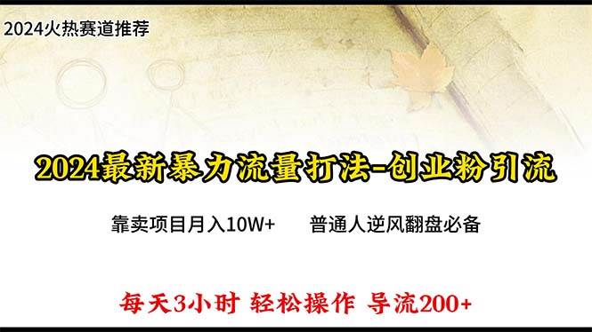 2024年最新暴力流量打法，每日导入300+，靠卖项目月入10W+-智领未来创业网