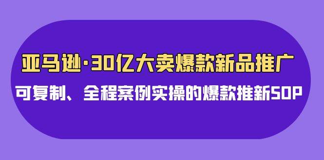亚马逊30亿·大卖爆款新品推广，可复制、全程案例实操的爆款推新SOP-智领未来创业网