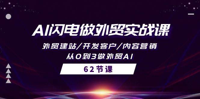 AI闪电做外贸实战课，外贸建站/开发客户/内容营销/从0到3做外贸AI-62节-智领未来创业网