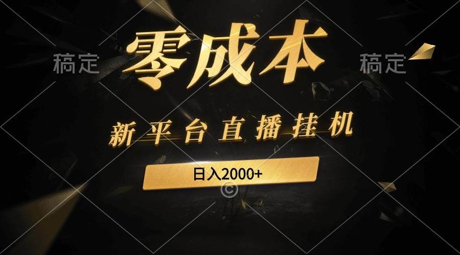新平台直播挂机最新玩法，0成本，不违规，日入2000+-智领未来创业网