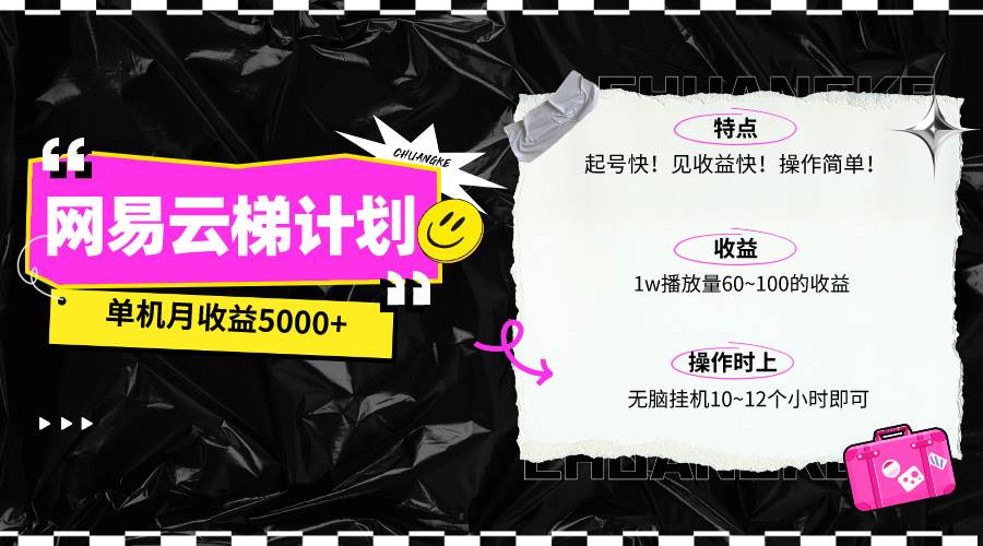 最新网易云梯计划网页版，单机月收益5000+！可放大操作-智领未来创业网