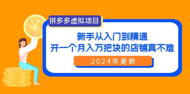 拼多多虚拟项目：入门到精通，开一个月入万把块的店铺 真不难（24年更新）-智领未来创业网