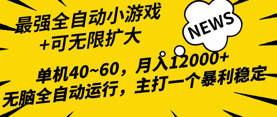 2024最新全网独家小游戏全自动，单机40~60,稳定躺赚，小白都能月入过万-智领未来创业网