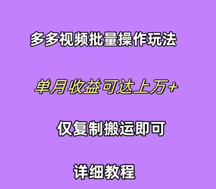 拼多多视频带货快速过爆款选品教程 每天轻轻松松赚取三位数佣金 小白必…-智领未来创业网