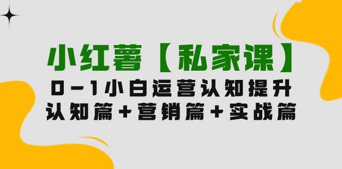 小红薯【私家课】0-1玩赚小红书内容营销，认知篇+营销篇+实战篇（11节课）-智领未来创业网