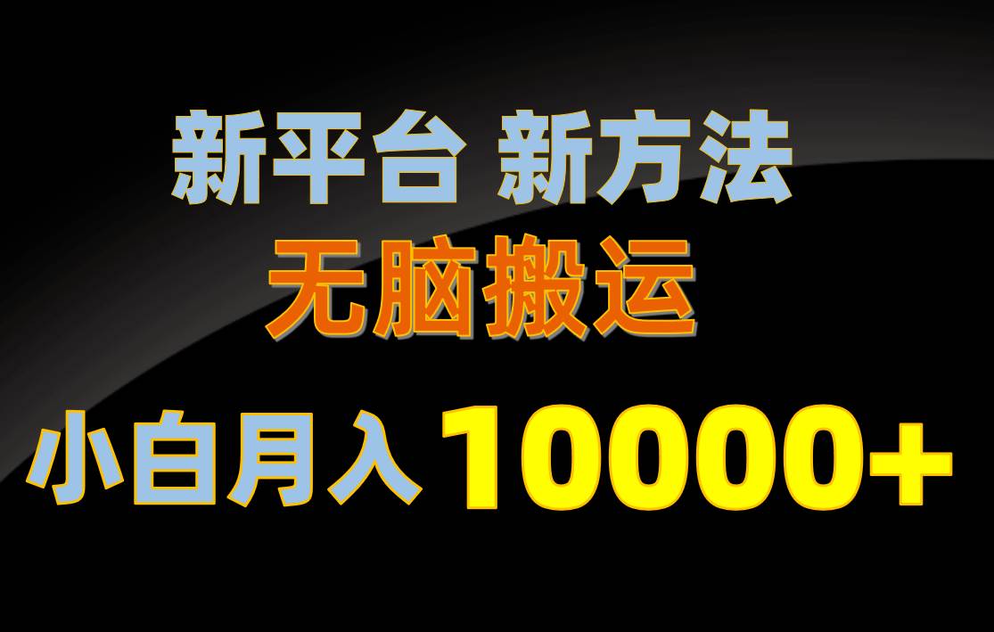 新平台新方法，无脑搬运，月赚10000+，小白轻松上手不动脑-智领未来创业网